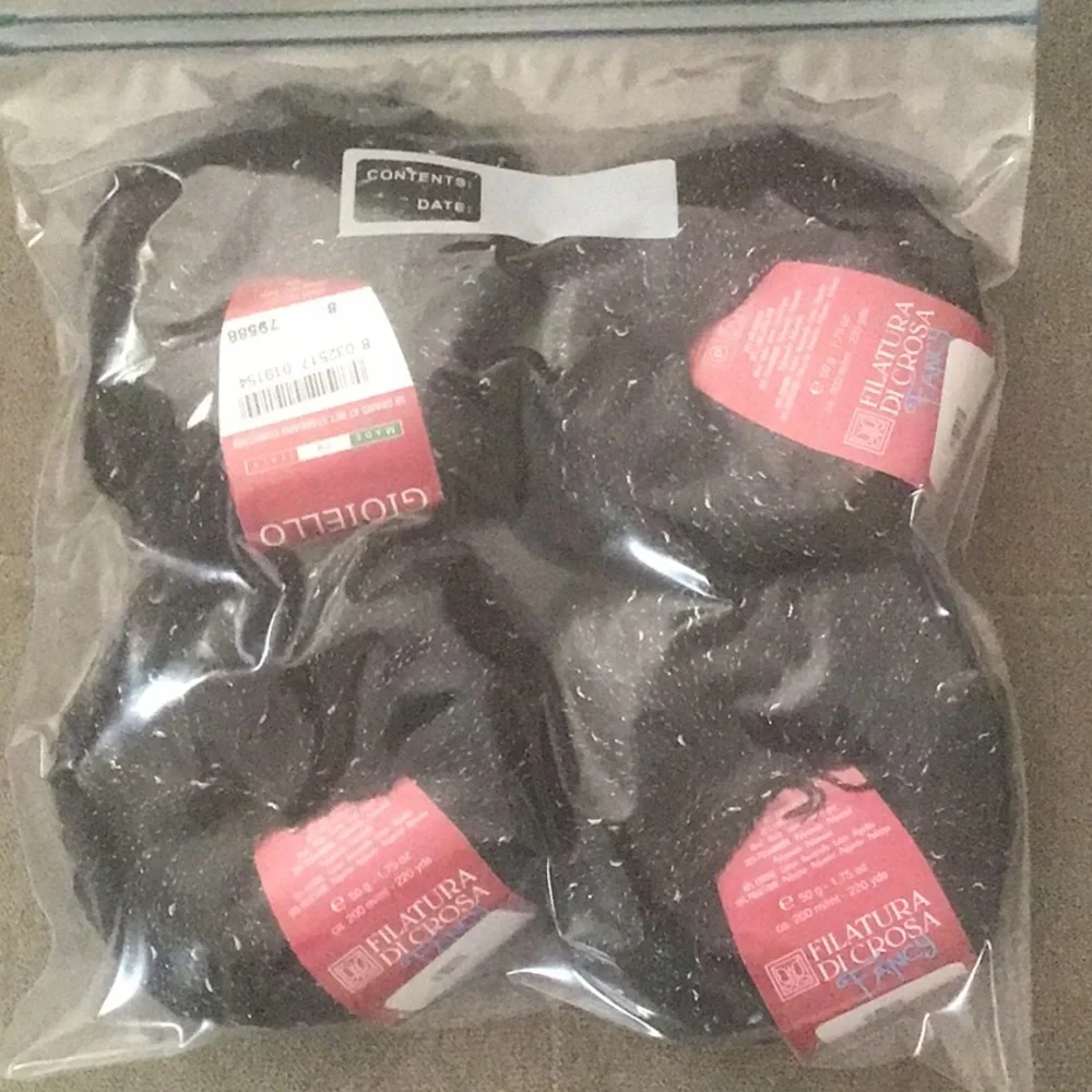 Filatura de Crosa Gioiello Black and Silver Yarn